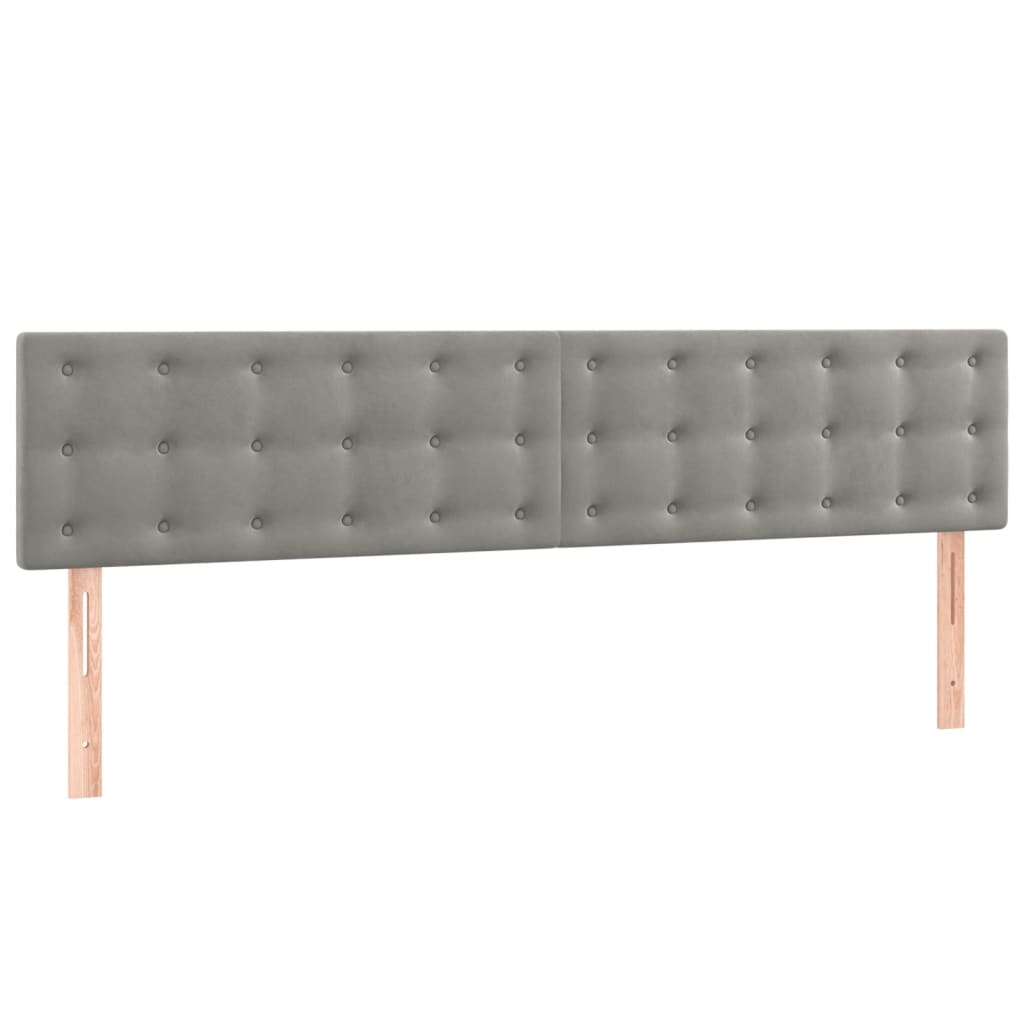 vidaXL Κρεβάτι Boxspring με Στρώμα Ανοιχτό Γκρι 200x200 εκ. Βελούδινο