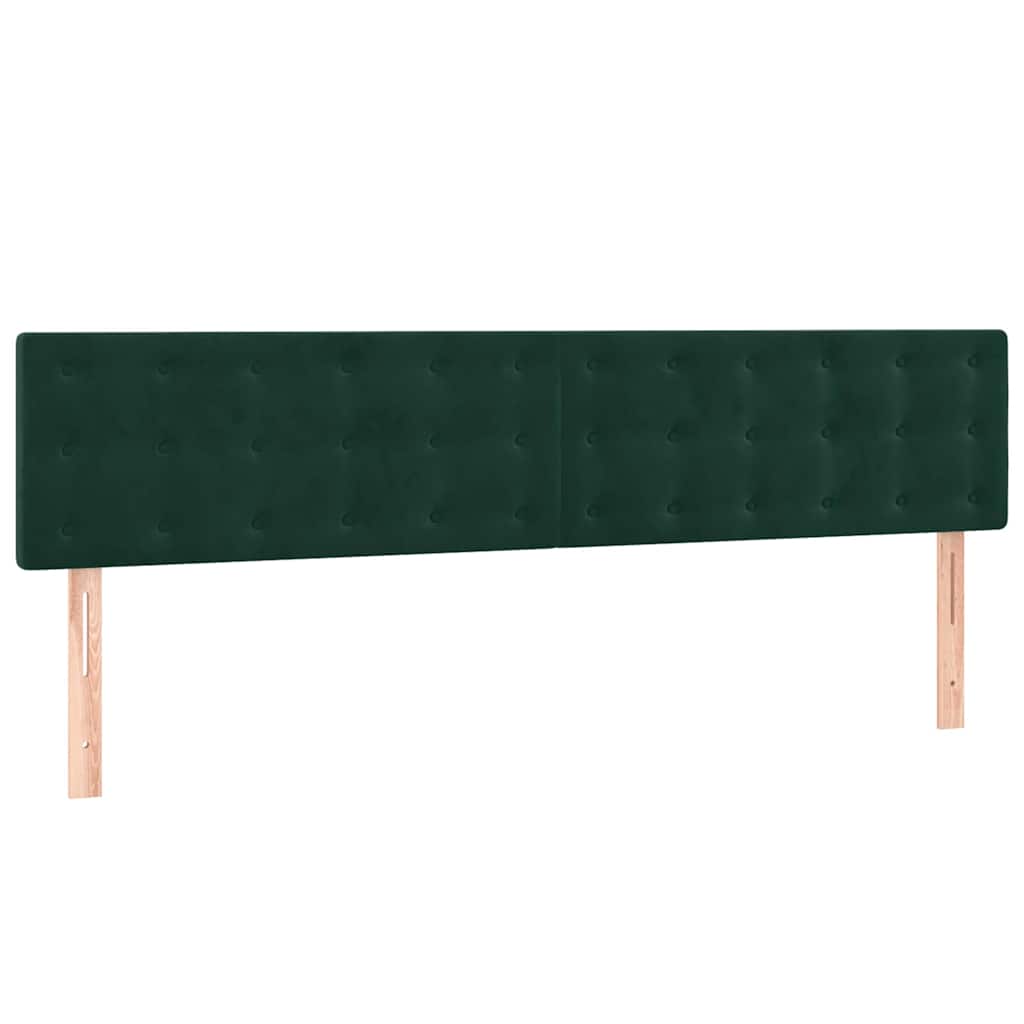 vidaXL Κρεβάτι Boxspring με Στρώμα Σκούρο Πράσινο 200x200εκ. Βελούδινο
