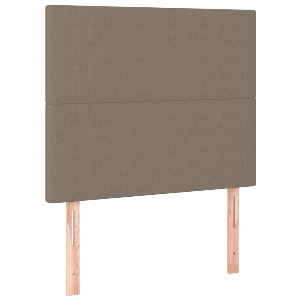 vidaXL Κρεβάτι Boxspring με Στρώμα Taupe 90x200 εκ. Υφασμάτινο