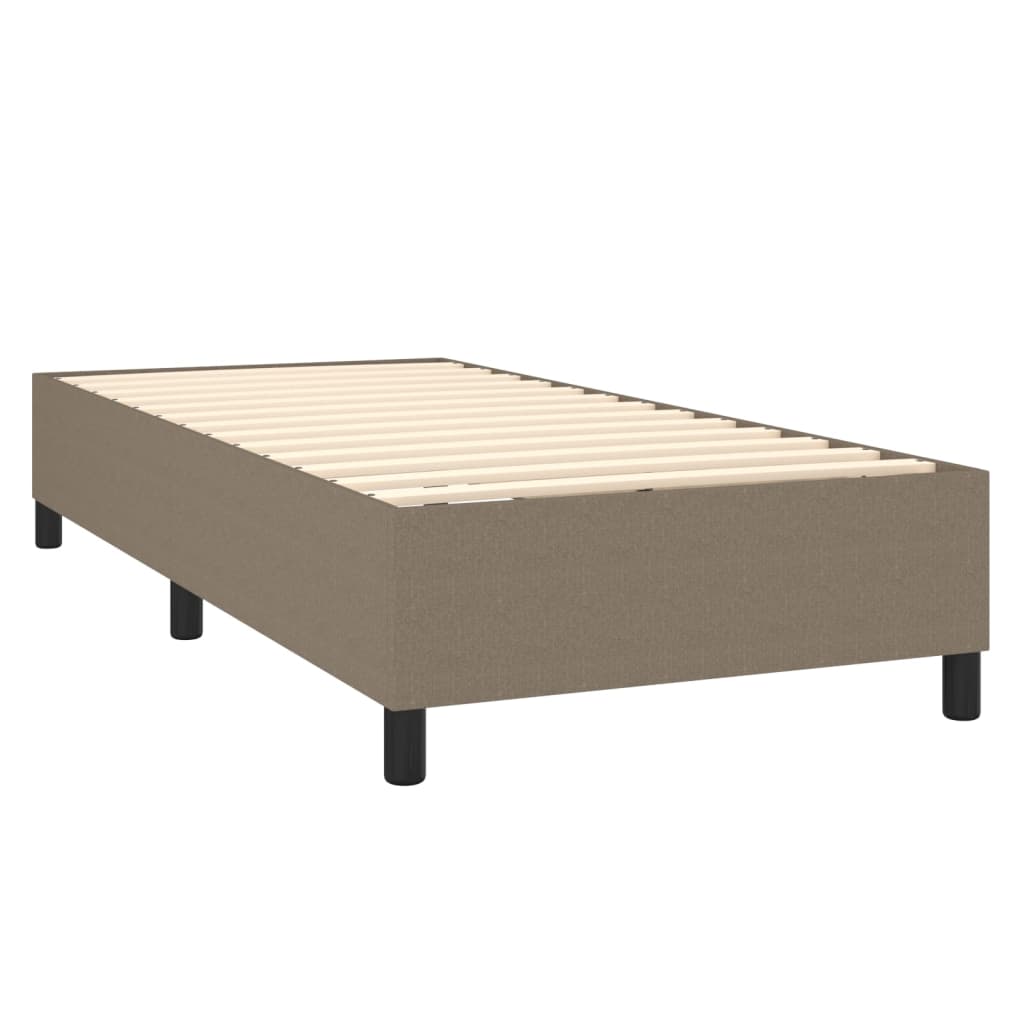 vidaXL Κρεβάτι Boxspring με Στρώμα Taupe 90x200 εκ. Υφασμάτινο
