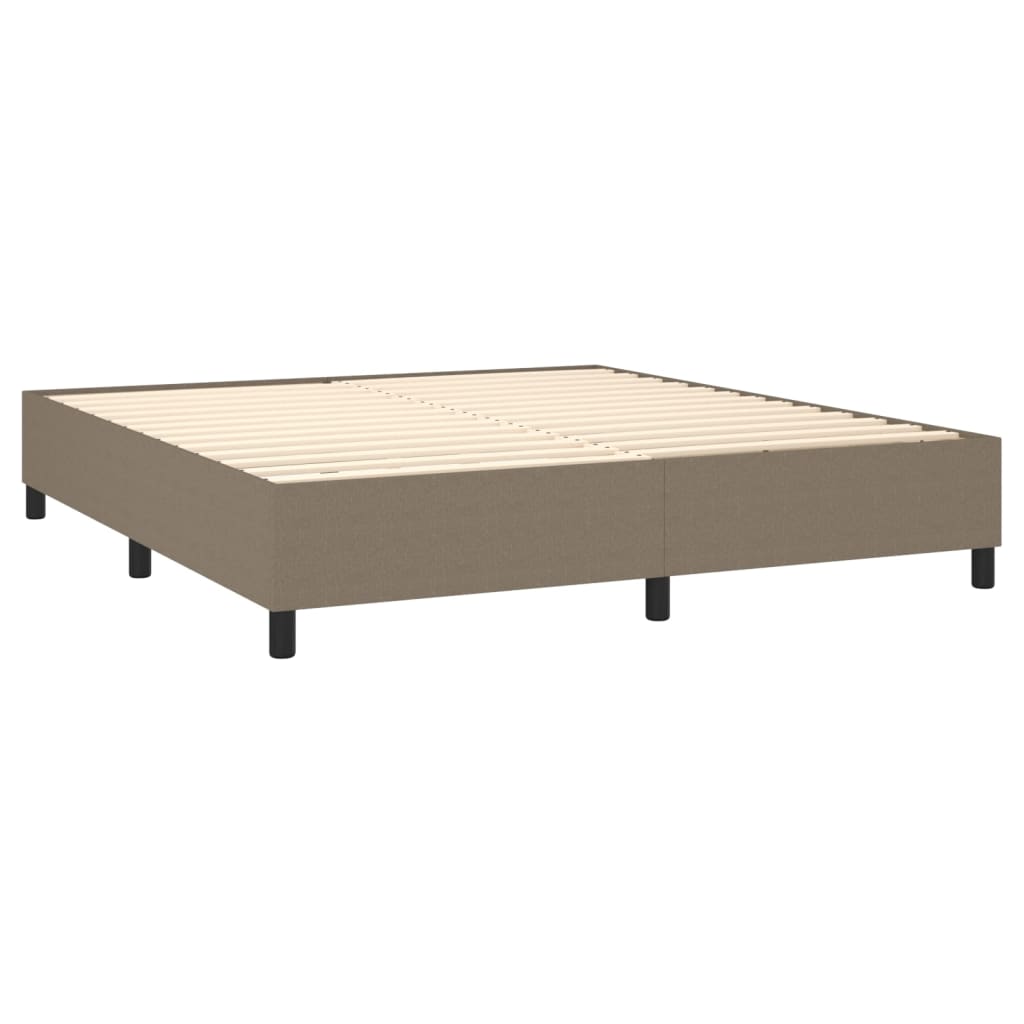 vidaXL Κρεβάτι Boxspring με Στρώμα Taupe 180x200 εκ. Υφασμάτινο