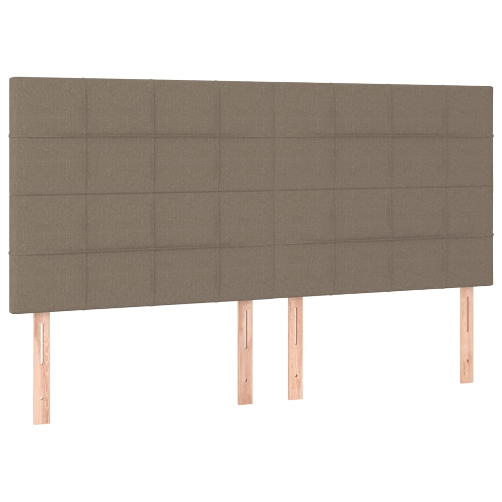 vidaXL Κρεβάτι Boxspring με Στρώμα Taupe 200x200 εκ. Υφασμάτινο