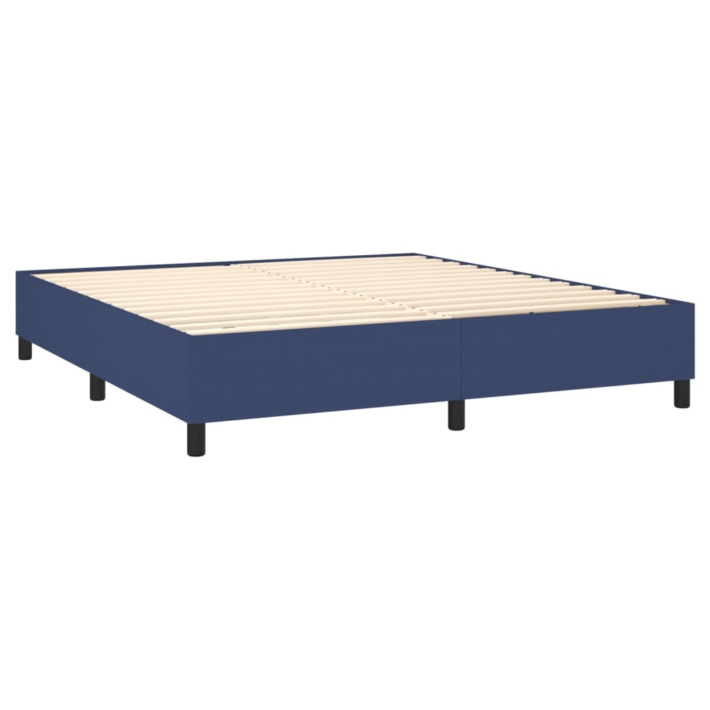 vidaXL Κρεβάτι Boxspring με Στρώμα Μπλε 160x200 εκ. Υφασμάτινο