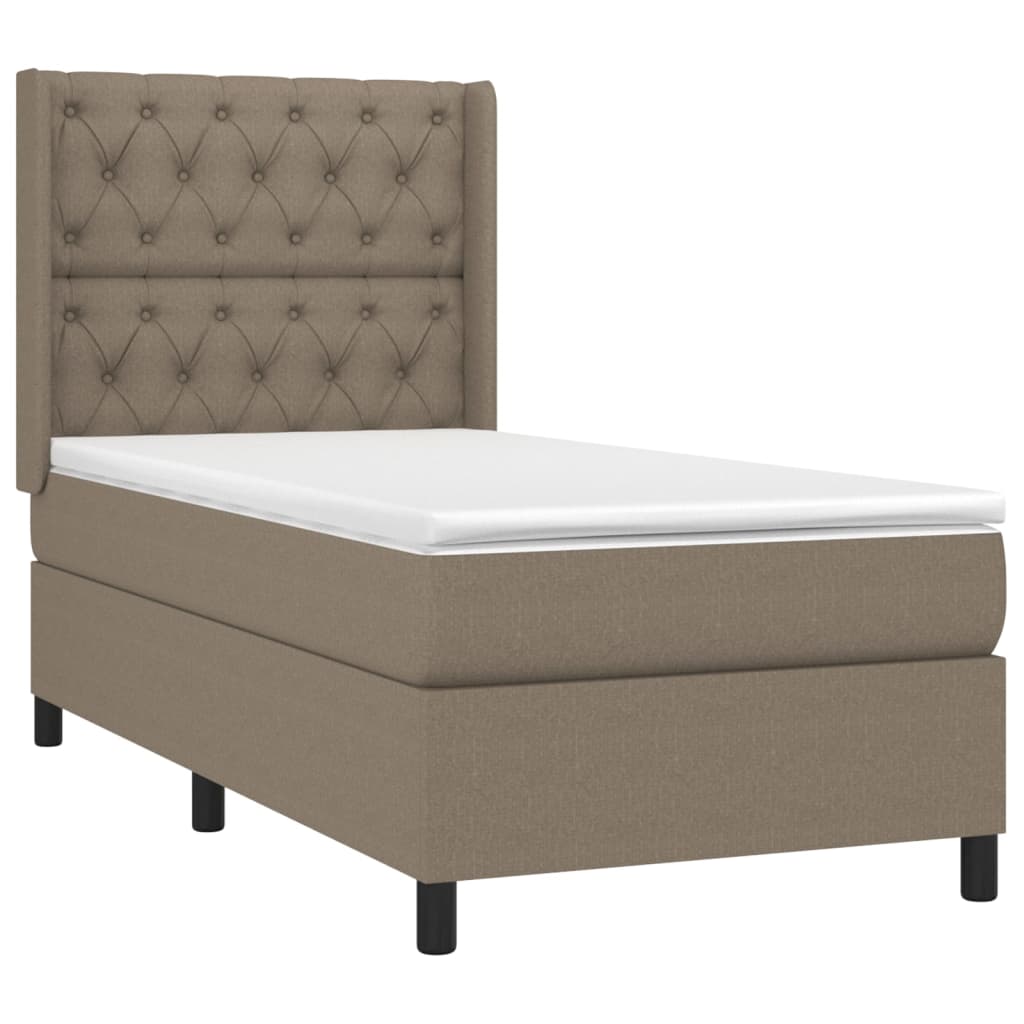 vidaXL Κρεβάτι Boxspring με Στρώμα Taupe 80x200 εκ. Υφασμάτινο