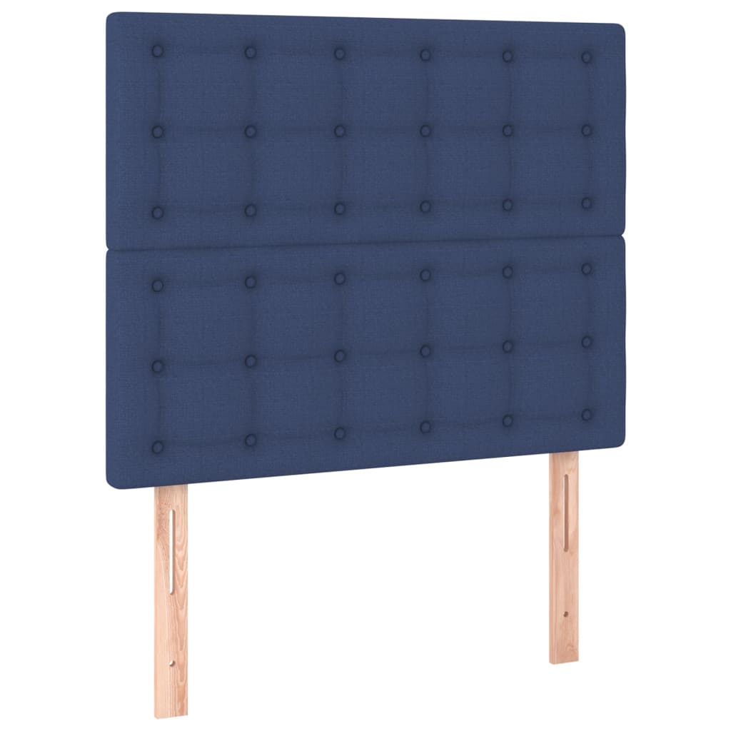 vidaXL Κρεβάτι Boxspring με Στρώμα Μπλε 100 x 200 εκ. Υφασμάτινο