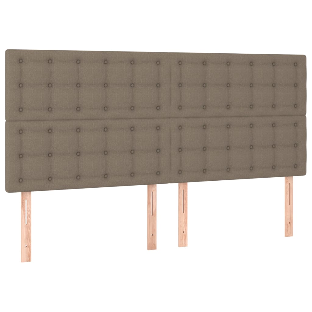 vidaXL Κρεβάτι Boxspring με Στρώμα Taupe 200x200 εκ. Υφασμάτινο