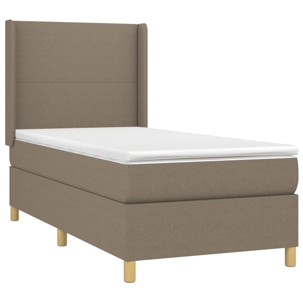 vidaXL Κρεβάτι Boxspring με Στρώμα Taupe 80x200 εκ. Υφασμάτινο