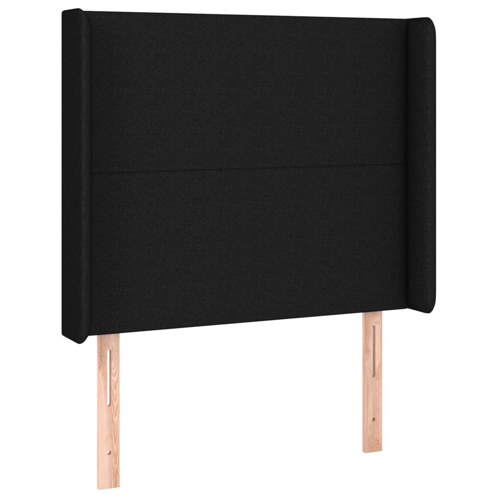 vidaXL Κρεβάτι Boxspring με Στρώμα Μαύρο 90x190 εκ.Υφασμάτινο