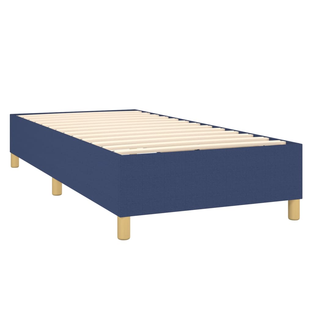 vidaXL Κρεβάτι Boxspring με Στρώμα Μπλε 90x190 εκ.Υφασμάτινο