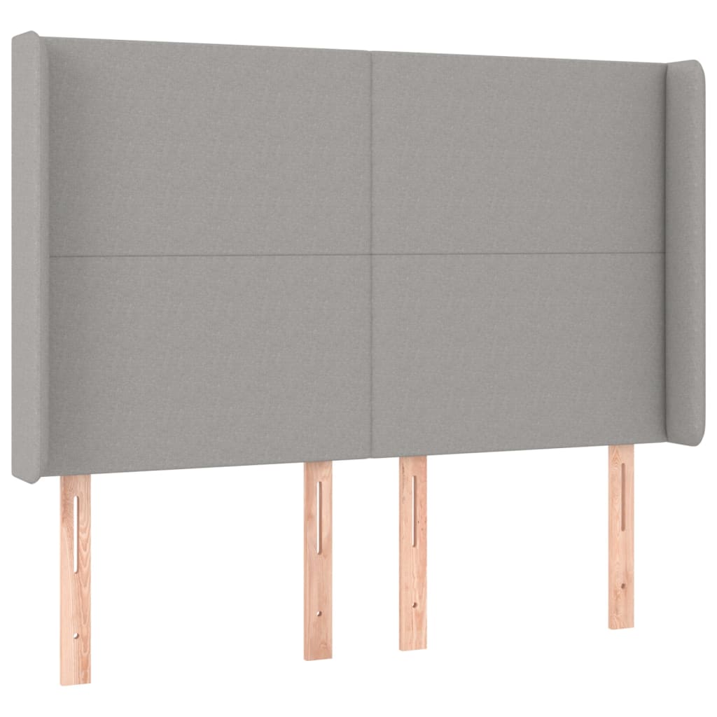 vidaXL Κρεβάτι Boxspring με Στρώμα Ανοιχτό Γκρι 140x200 εκ. Υφασμάτινο