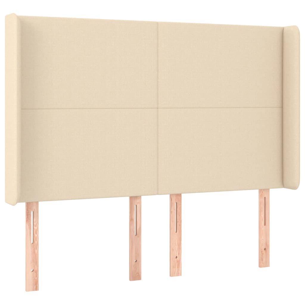 vidaXL Κρεβάτι Boxspring με Στρώμα Κρεμ 140x200 εκ. Υφασμάτινο