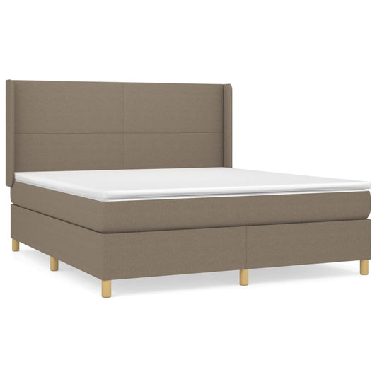 vidaXL Κρεβάτι Boxspring με Στρώμα Taupe 160x200 εκ. Υφασμάτινο