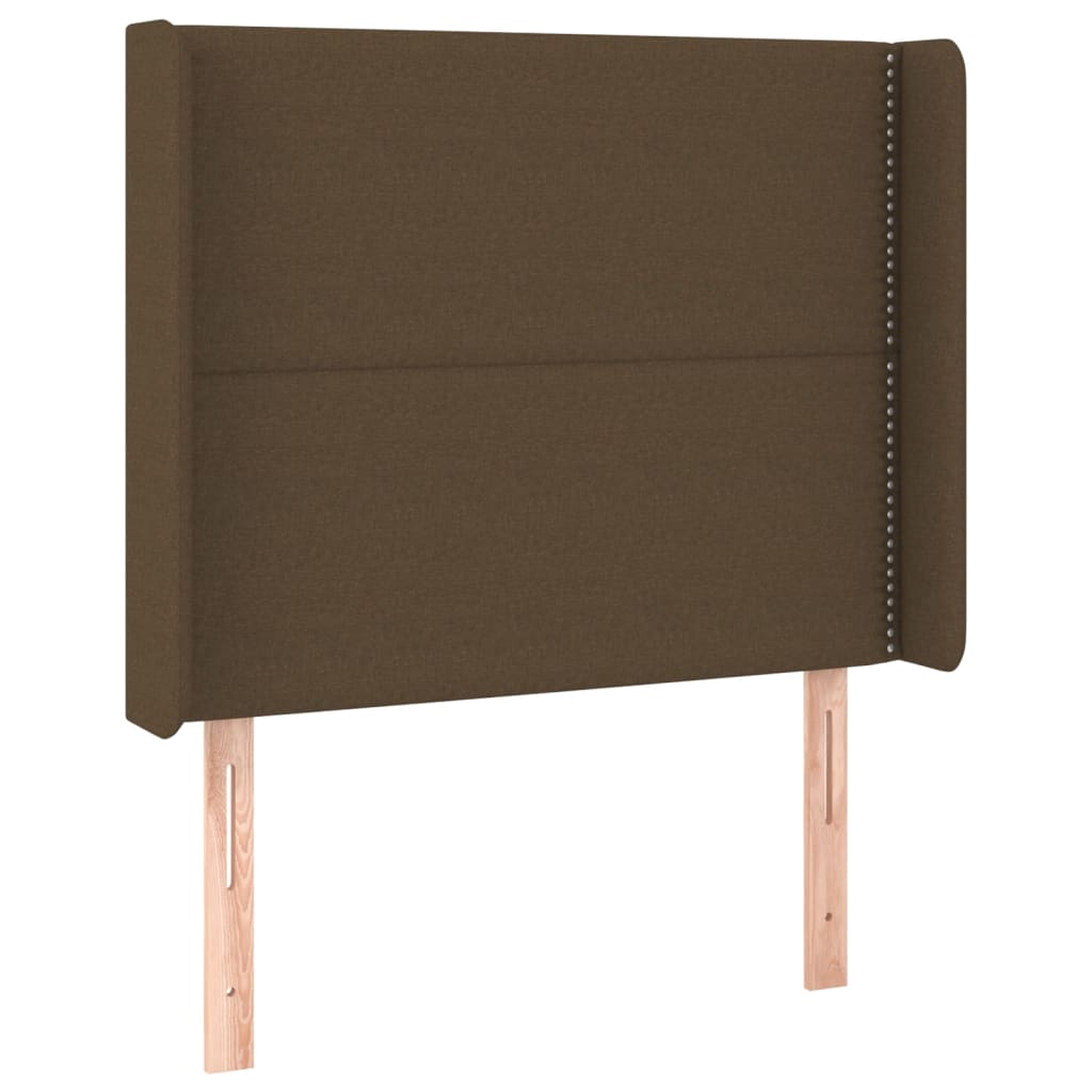 vidaXL Κρεβάτι Boxspring με Στρώμα Σκούρο Καφέ 90x190 εκ. Υφασμάτινο