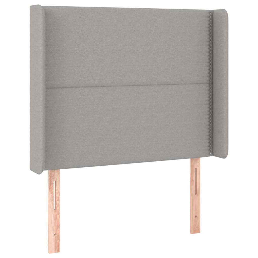 vidaXL Κρεβάτι Boxspring με Στρώμα Ανοιχτό Γκρι 90x200 εκ. Υφασμάτινο