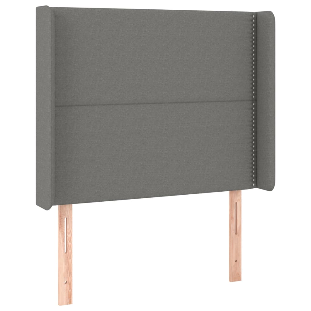 vidaXL Κρεβάτι Boxspring με Στρώμα Σκούρο Γκρι 90x200 εκ. Υφασμάτινο