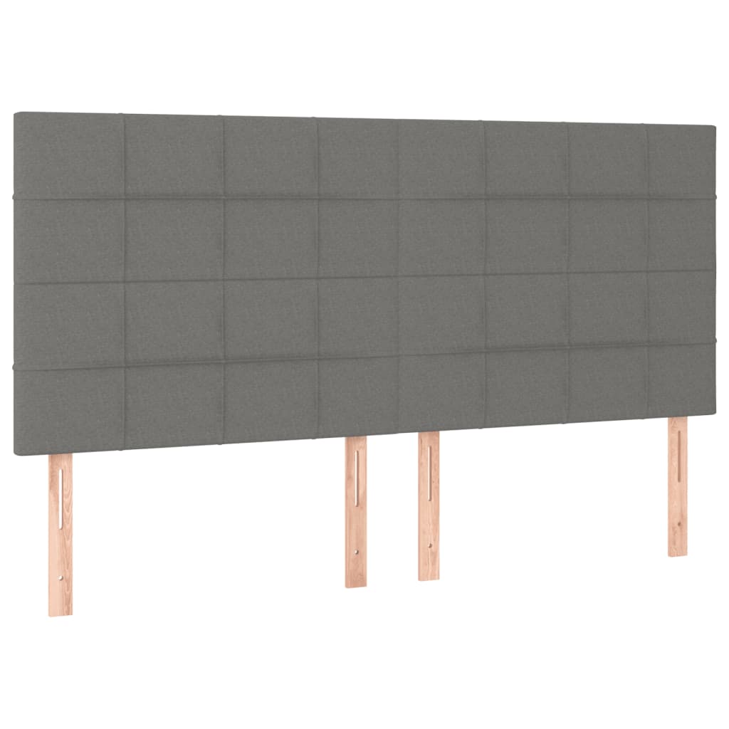 vidaXL Κρεβάτι Boxspring με Στρώμα Σκούρο Γκρι 160x200 εκ Υφασμάτινο