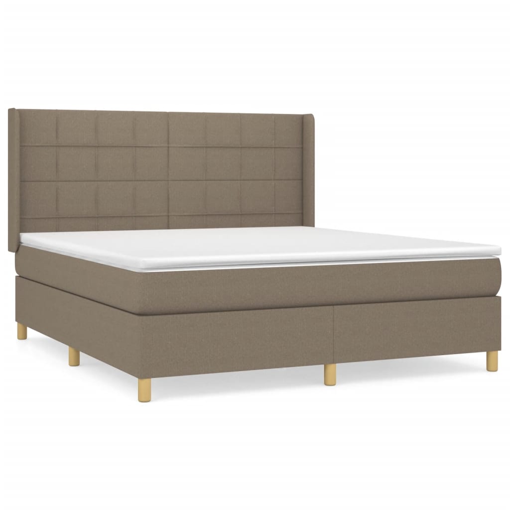 vidaXL Κρεβάτι Boxspring με Στρώμα Taupe 160x200 εκ. Υφασμάτινο
