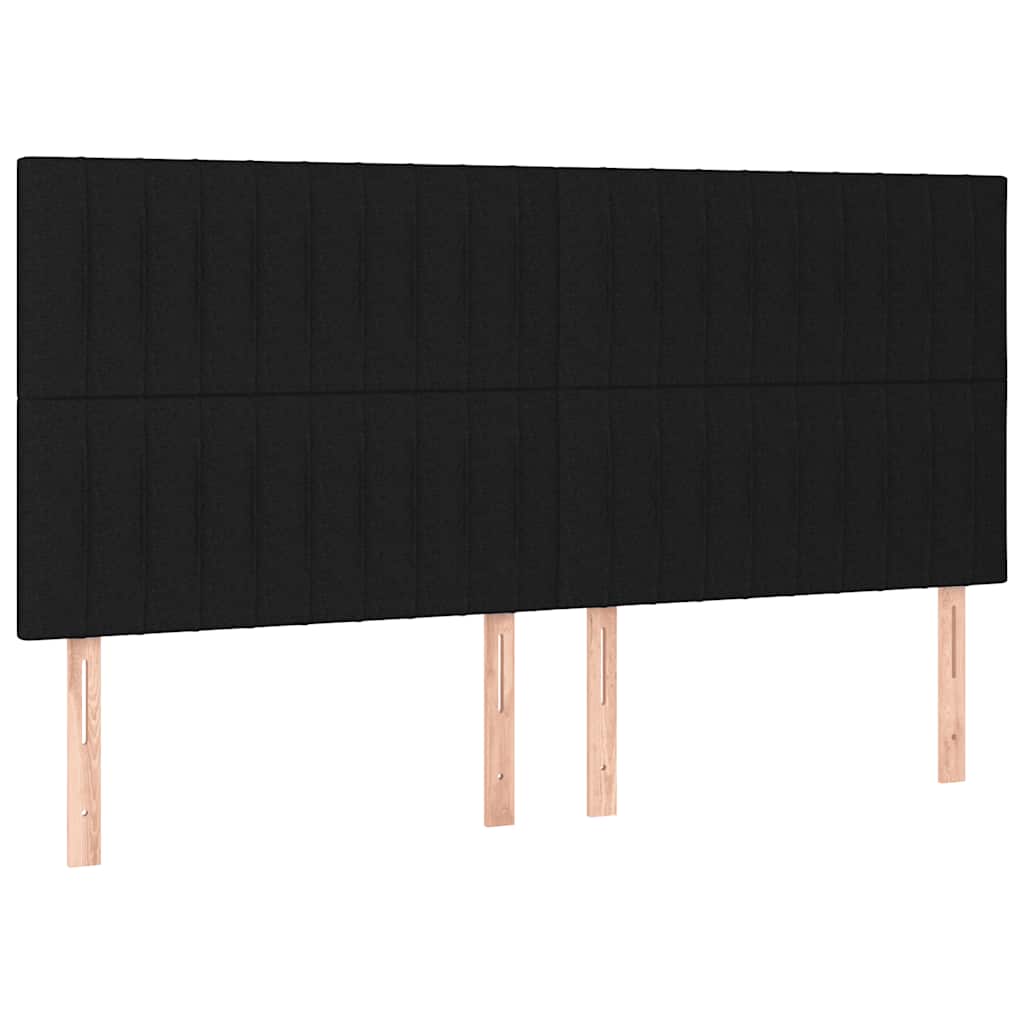 vidaXL Κρεβάτι Boxspring με Στρώμα Μαύρο 160x200 εκ. Υφασμάτινο
