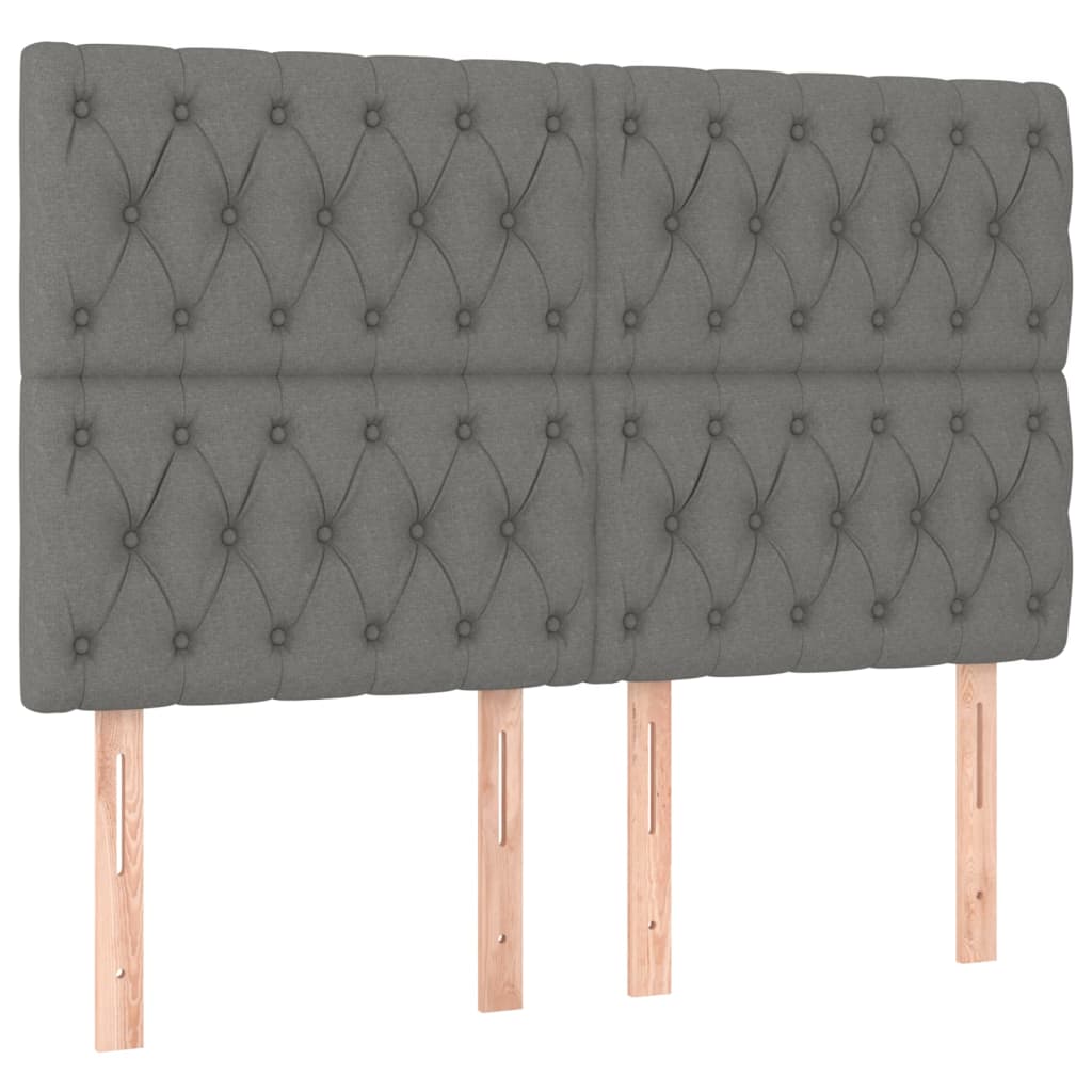 vidaXL Κρεβάτι Boxspring με Στρώμα Σκούρο Γκρι 160x200 εκ Υφασμάτινο
