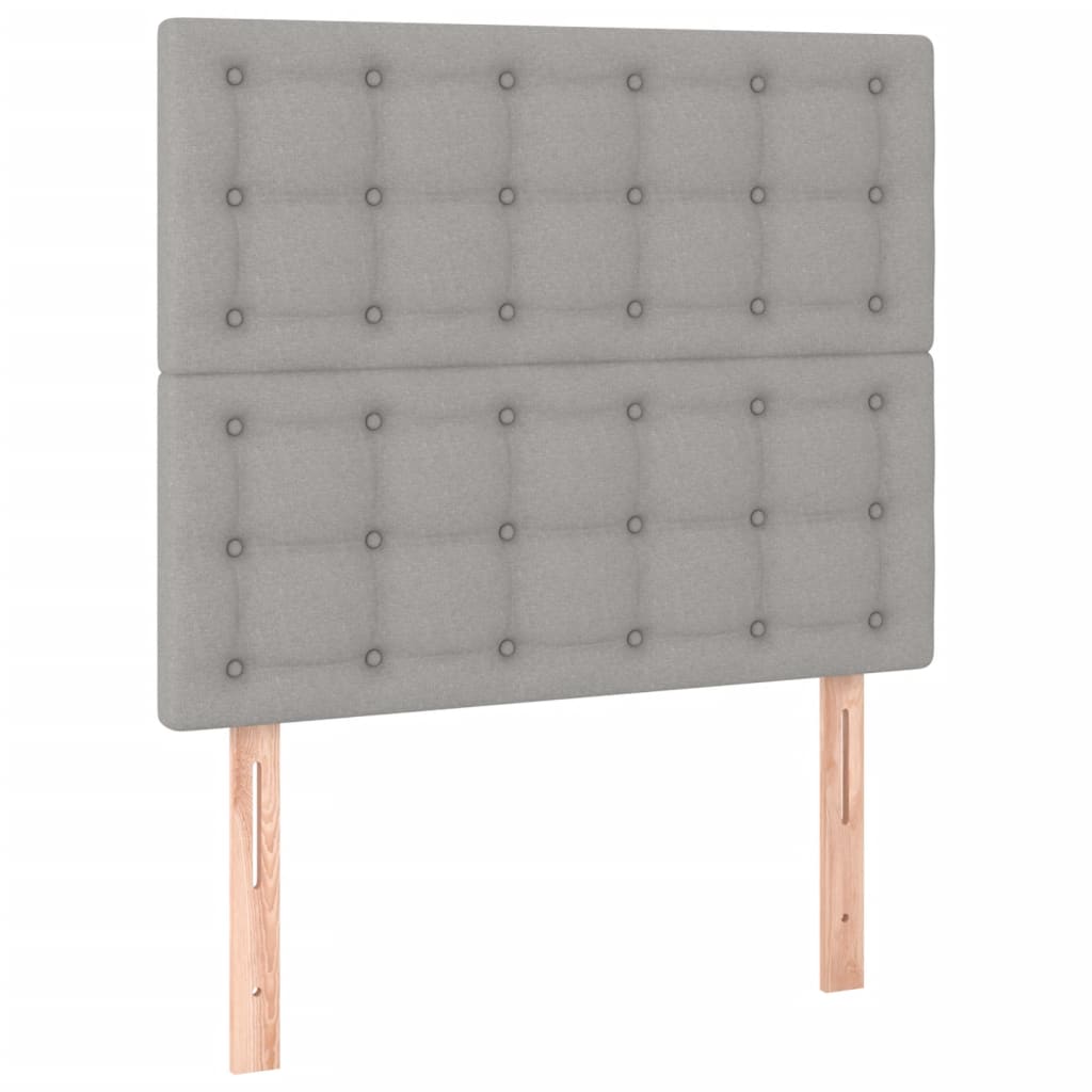 vidaXL Κρεβάτι Boxspring με Στρώμα Ανοιχτό Γκρι 80x200 εκ. Υφασμάτινο