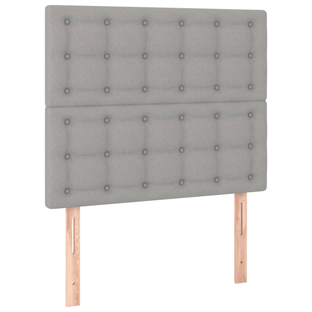 vidaXL Κρεβάτι Boxspring με Στρώμα Ανοιχτό Γκρι 90x190 εκ. Υφασμάτινο