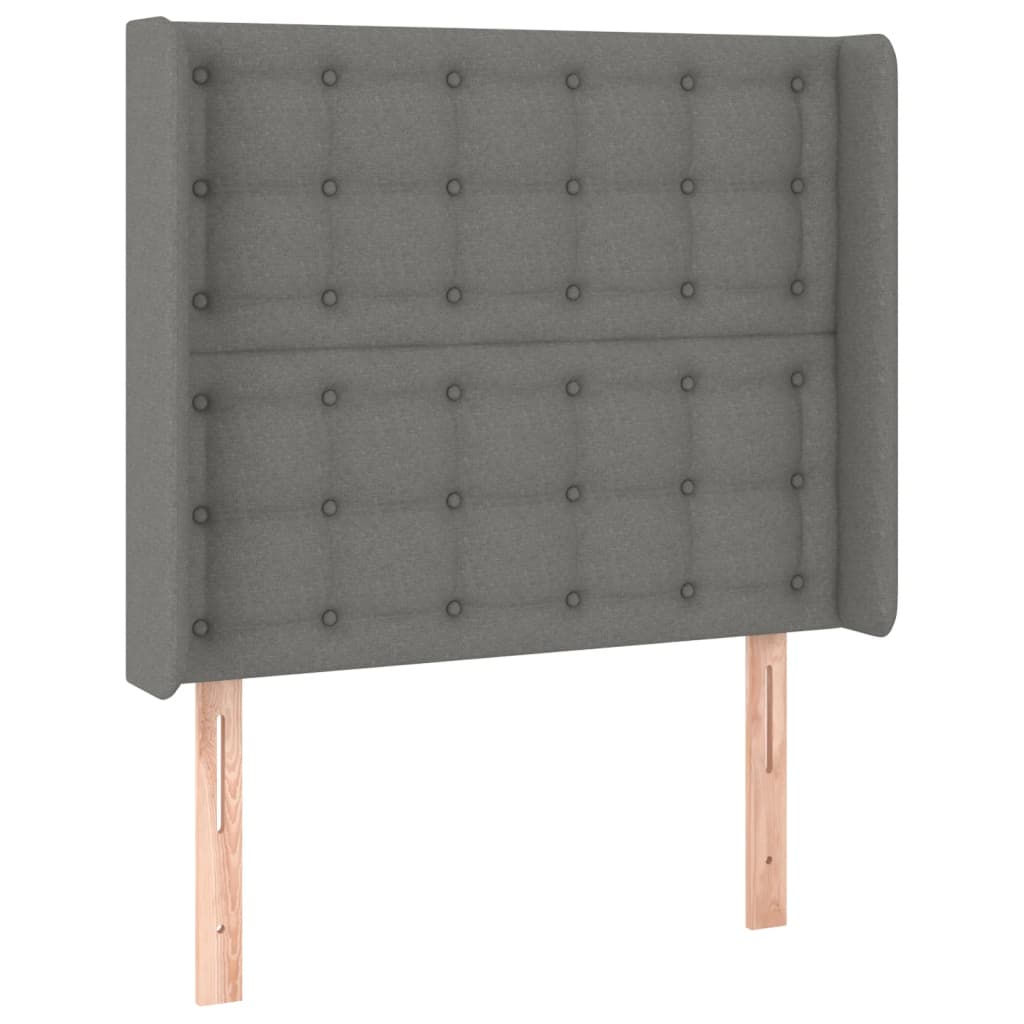 vidaXL Κρεβάτι Boxspring με Στρώμα Σκούρο Γκρι 90x200 εκ. Υφασμάτινο