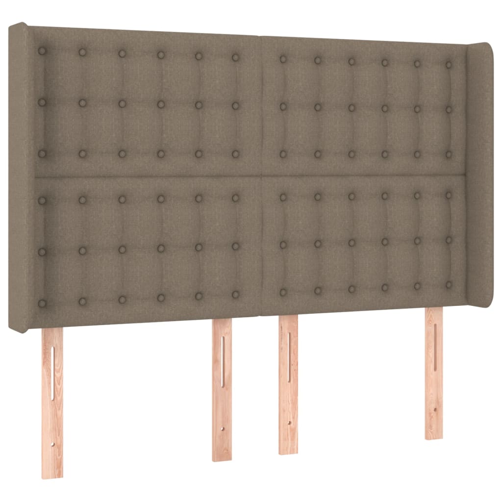 vidaXL Κρεβάτι Boxspring με Στρώμα Taupe 140x190 εκ. Υφασμάτινο