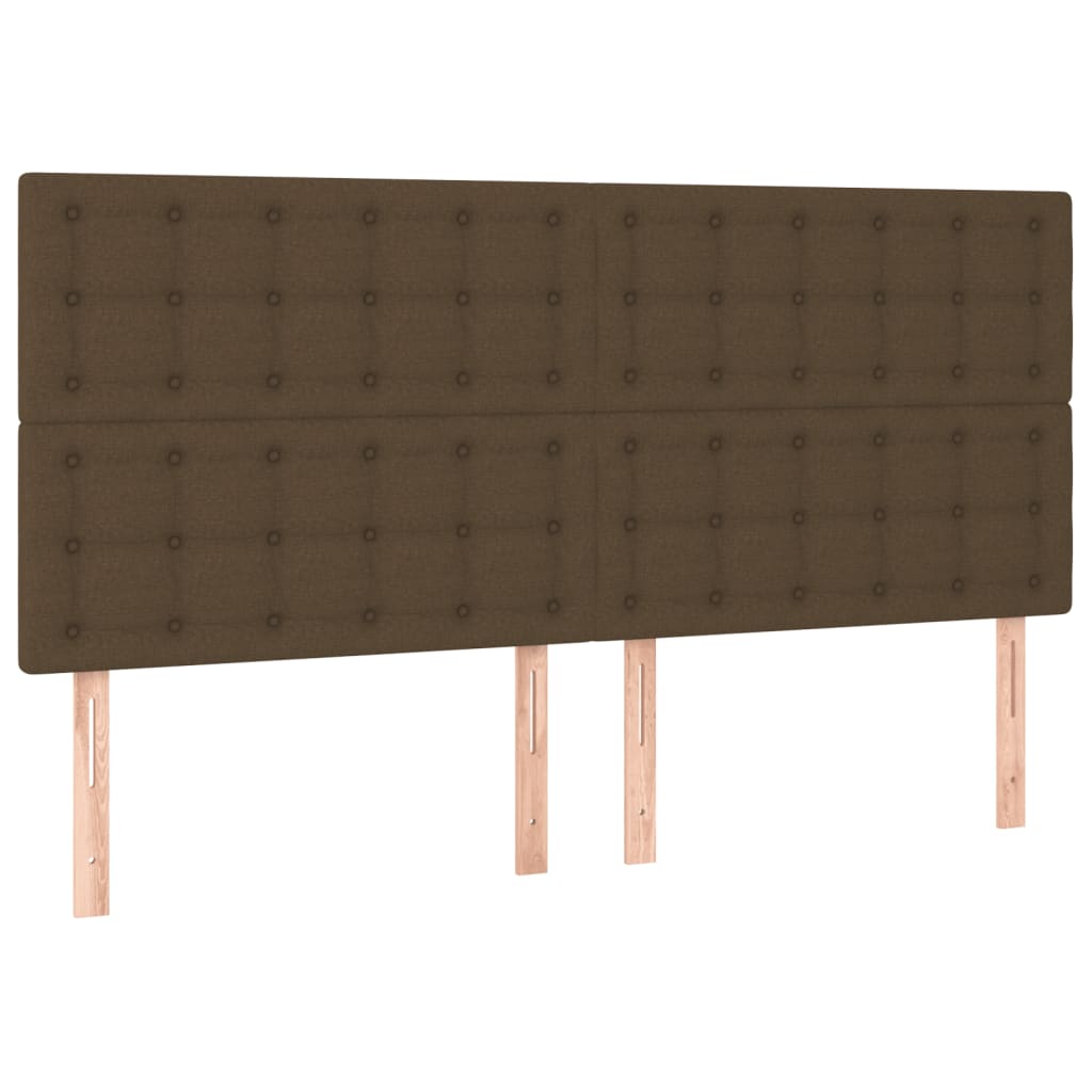 vidaXL Κρεβάτι Boxspring με Στρώμα Σκούρο Καφέ 200x200 εκ. Υφασμάτινο