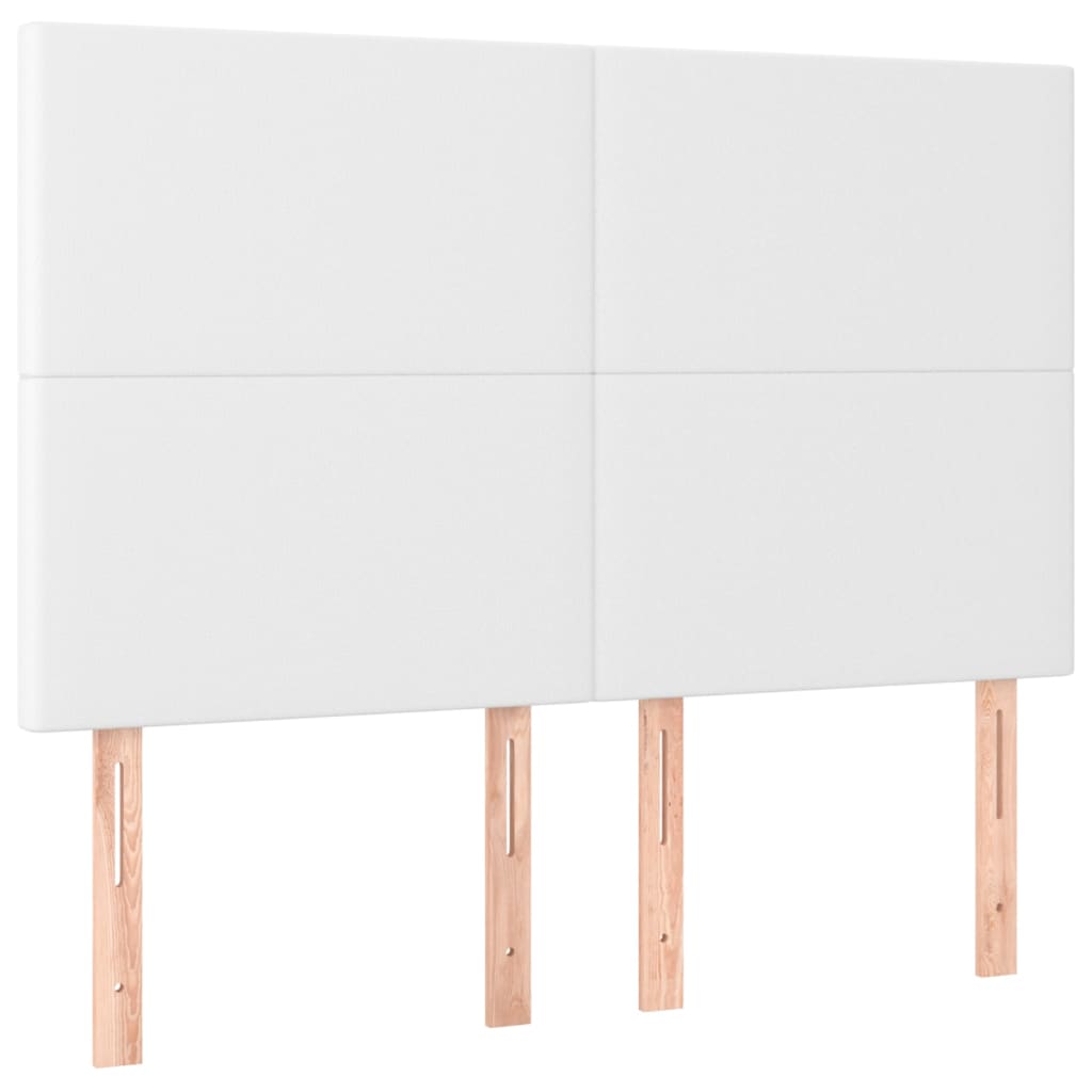 vidaXL Κρεβάτι Boxspring με Στρώμα Λευκό 140x200εκ.από Συνθετικό Δέρμα