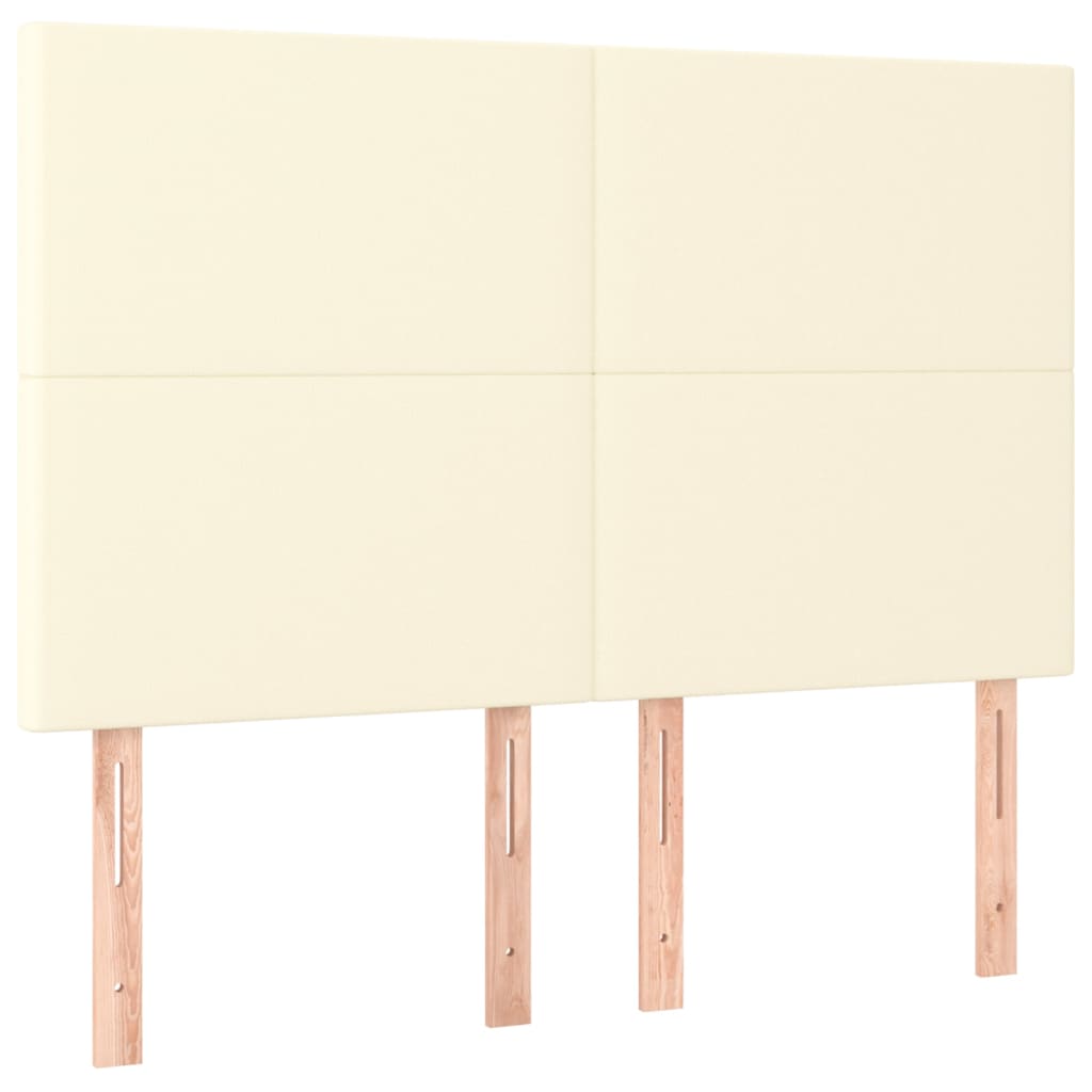 vidaXL Κρεβάτι Boxspring με Στρώμα Κρεμ 140x200εκ. από Συνθετικό Δέρμα
