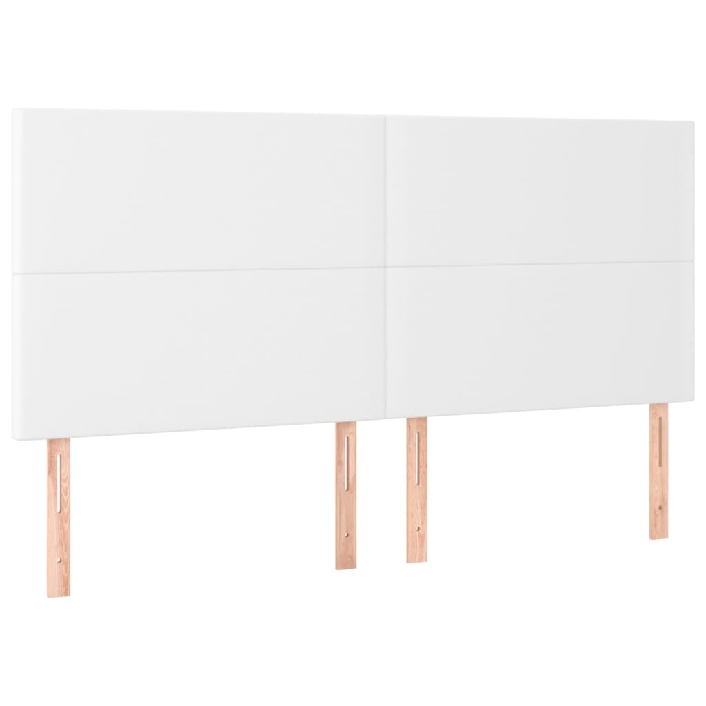 vidaXL Κρεβάτι Boxspring με Στρώμα Λευκό 200x200 εκ. Συνθετικό Δέρμα
