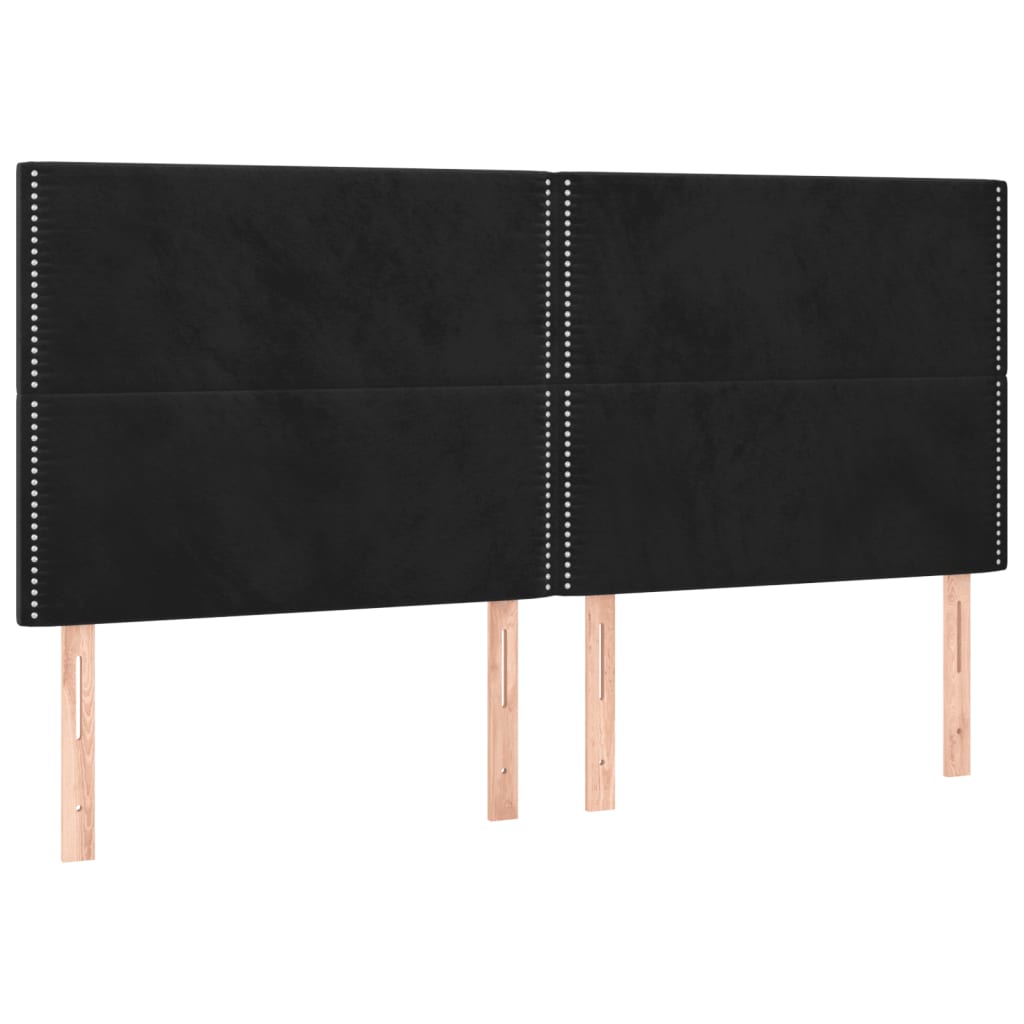 vidaXL Κρεβάτι Boxspring με Στρώμα Μαύρο 160x200 εκ. Βελούδινο