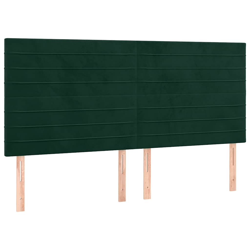 vidaXL Κρεβάτι Boxspring με Στρώμα Σκούρο Πράσινο 180x200εκ. Βελούδινο