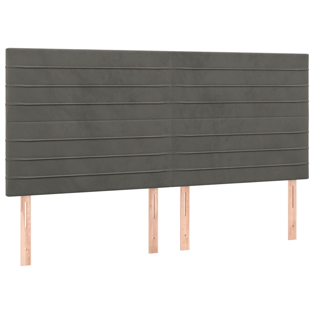 vidaXL Κρεβάτι Boxspring με Στρώμα Σκούρο Γκρι 200x200 εκ. Βελούδινο