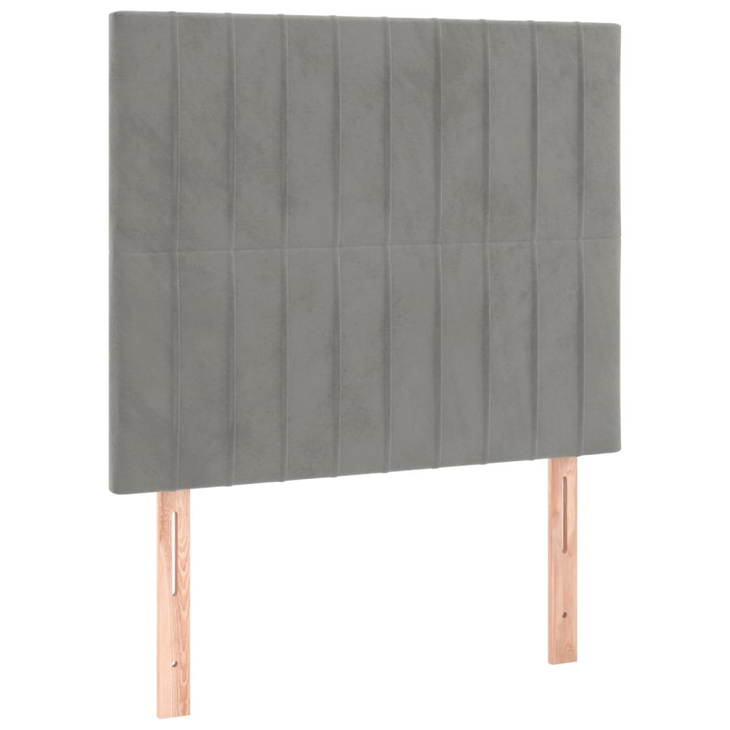 vidaXL Κρεβάτι Boxspring με Στρώμα Ανοιχτό Γκρι 80x200 εκ. Βελούδινο