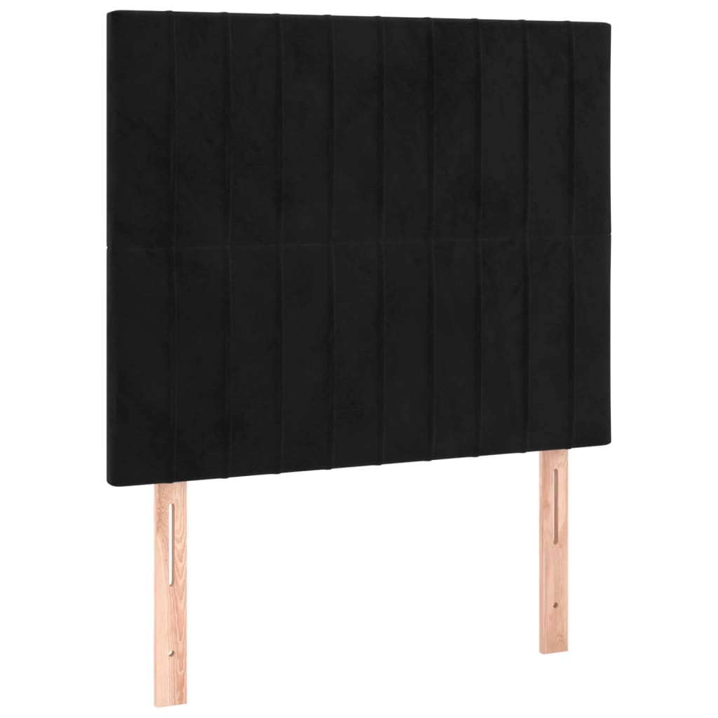 vidaXL Κρεβάτι Boxspring με Στρώμα Μαύρο 80 x 200 εκ. Βελούδινο
