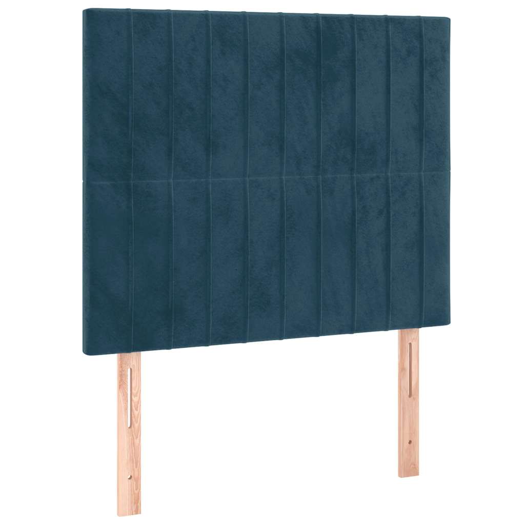 vidaXL Κρεβάτι Boxspring με Στρώμα Σκούρο Μπλε 100x200 εκ. Βελούδινο