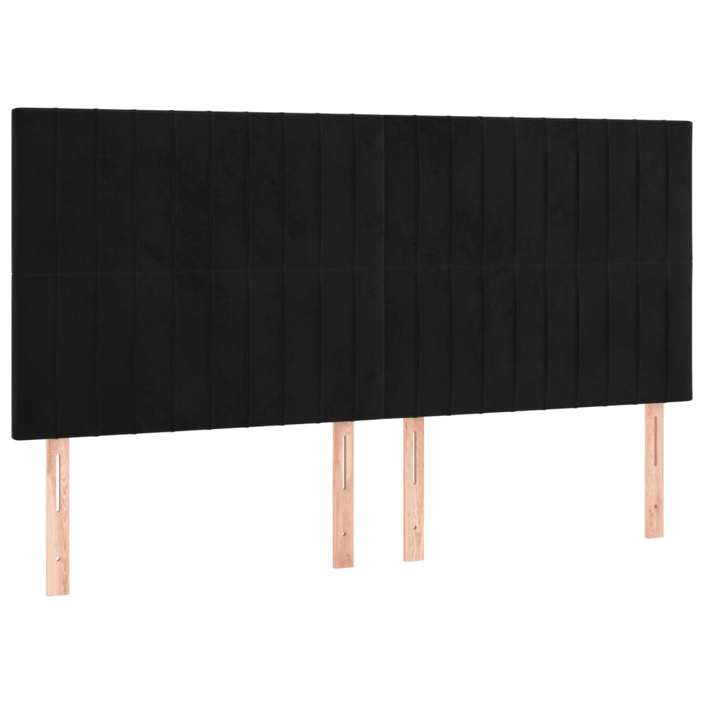 vidaXL Κρεβάτι Boxspring με Στρώμα Μαύρο 180x200 εκ. Βελούδινο