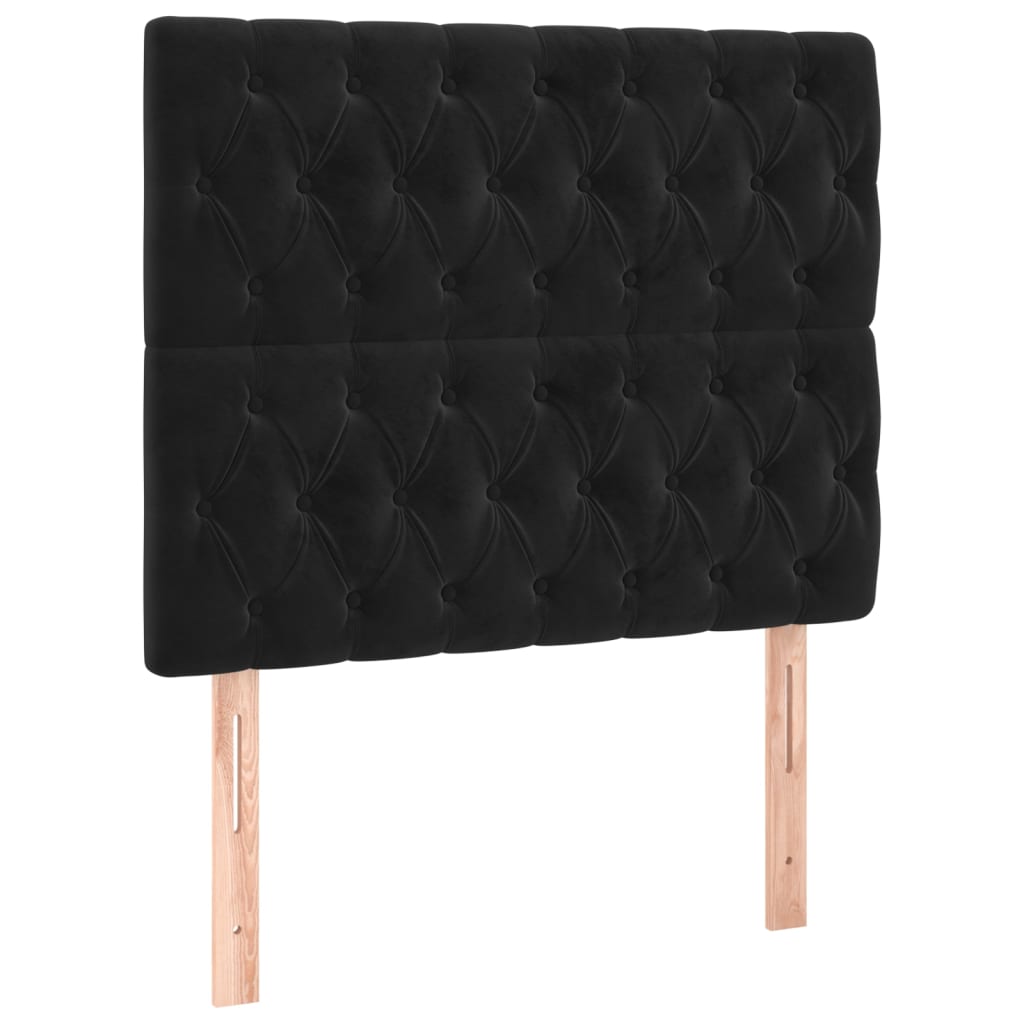 vidaXL Κρεβάτι Boxspring με Στρώμα Μαύρο 90x200 εκ. Βελούδινο