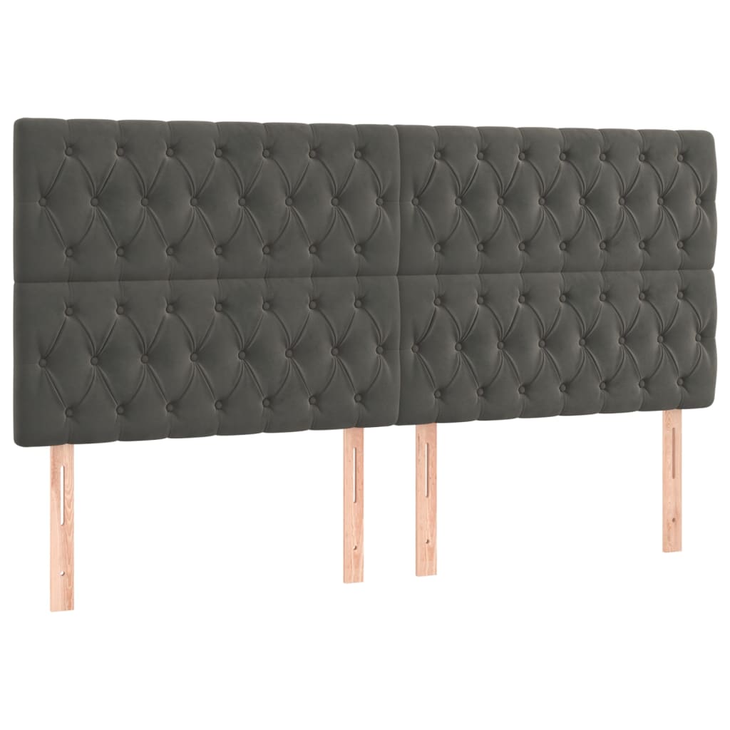 vidaXL Κρεβάτι Boxspring με Στρώμα Σκούρο Γκρι 180x200 εκ. Βελούδινο