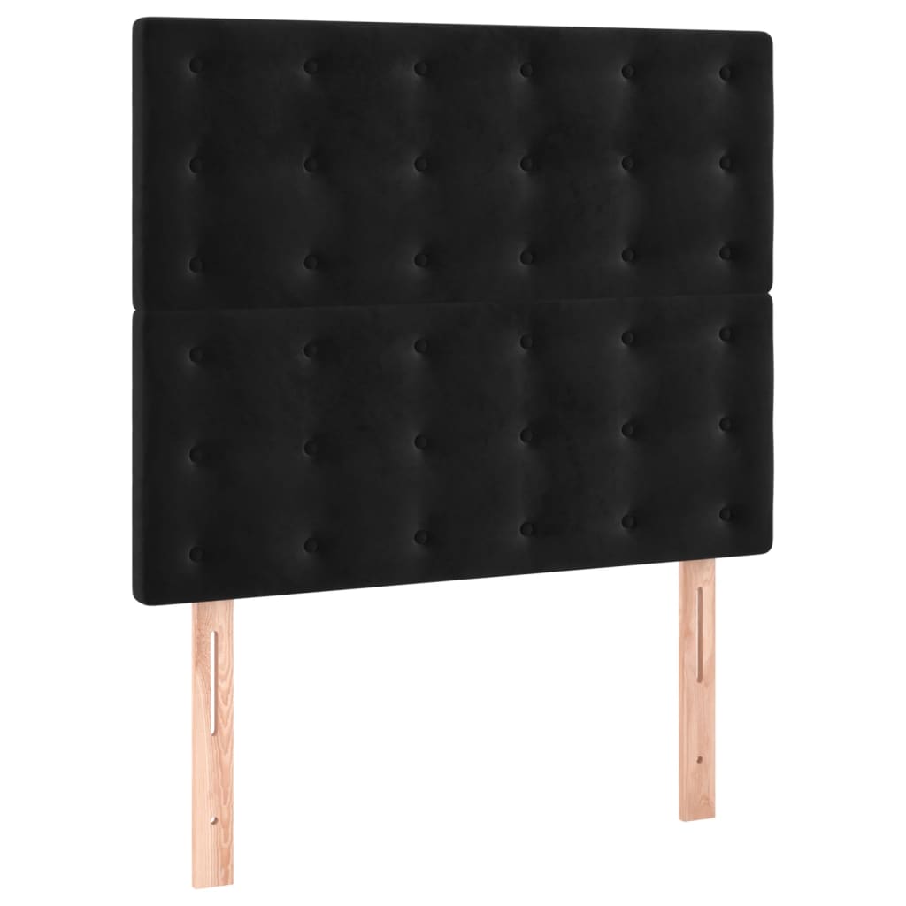 vidaXL Κρεβάτι Boxspring με Στρώμα Μαύρο 80 x 200 εκ. Βελούδινο