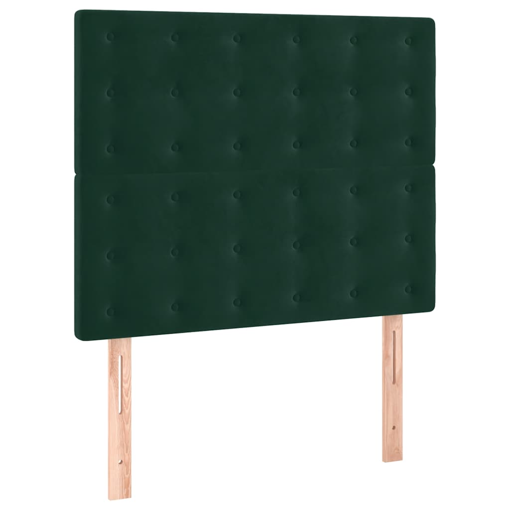 vidaXL Κρεβάτι Boxspring με Στρώμα Σκούρο Πράσινο 80x200 εκ. Βελούδινο