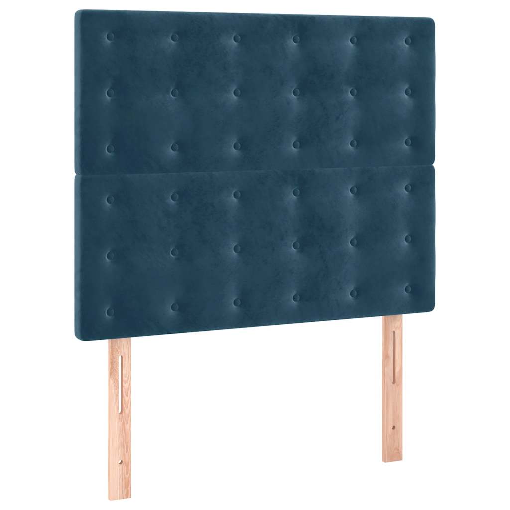 vidaXL Κρεβάτι Boxspring με Στρώμα Σκούρο Μπλε 80 x 200 εκ. Βελούδινο