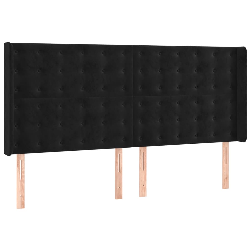 vidaXL Κρεβάτι Boxspring με Στρώμα Μαύρο 160x200 εκ. Βελούδινο
