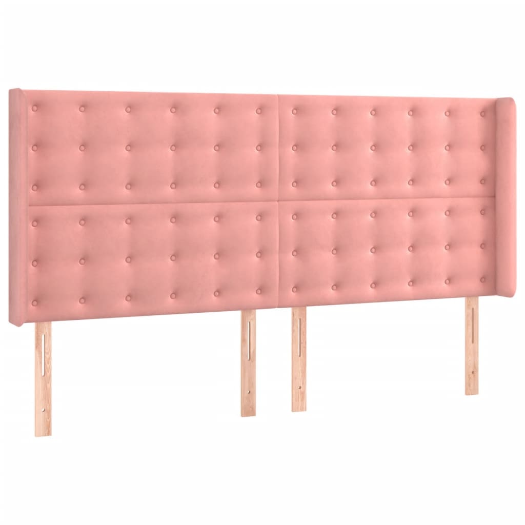 vidaXL Κρεβάτι Boxspring με Στρώμα Ροζ 180x200 εκ. Βελούδινο