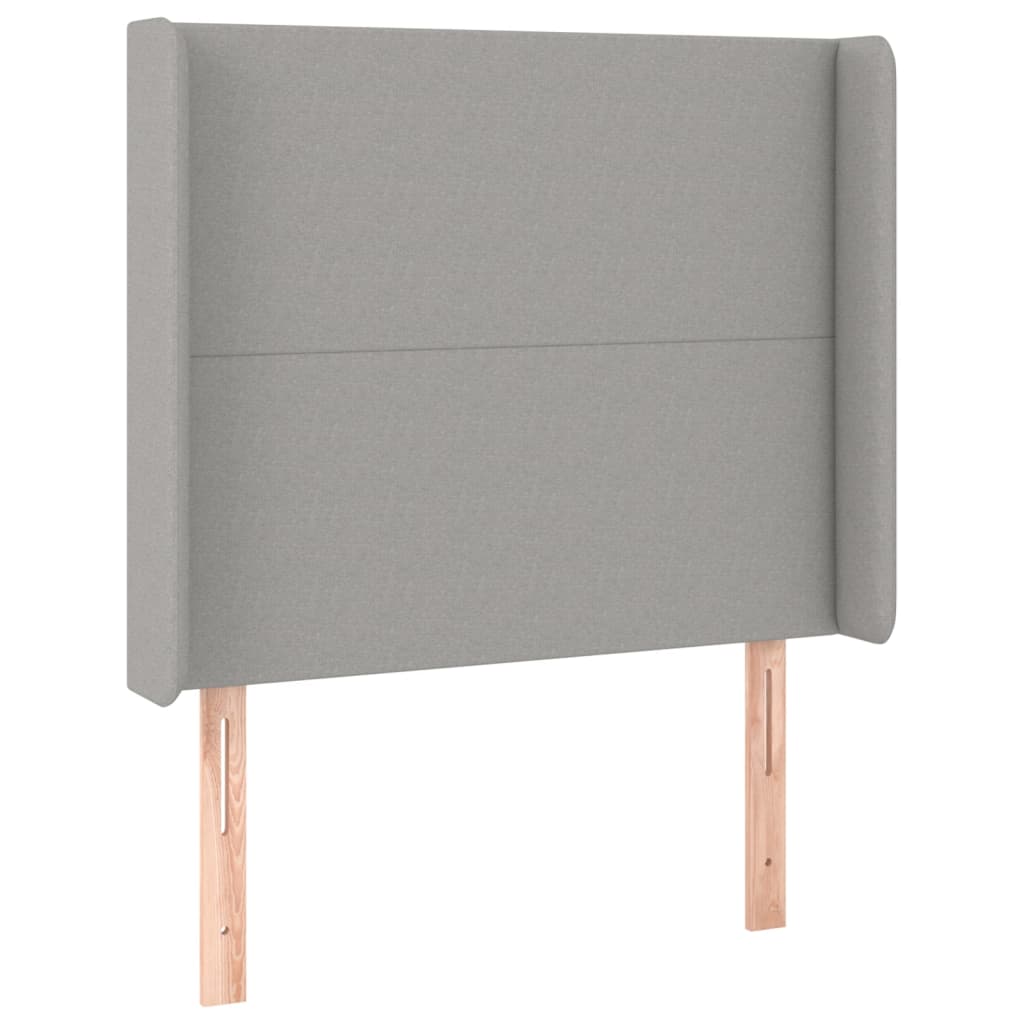 vidaXL Κρεβάτι Boxspring με Στρώμα & LED Αν.Γκρι 80x200 εκ. Υφασμάτινο