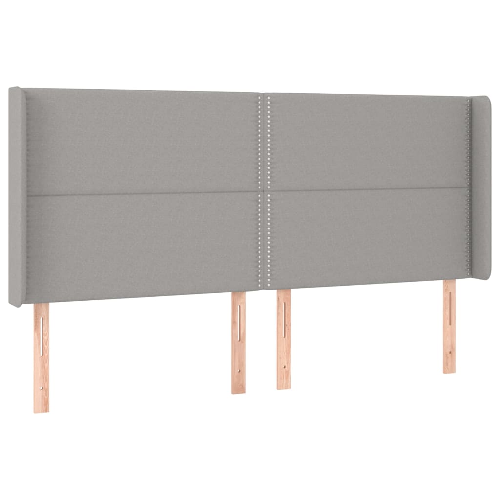 vidaXL Κρεβάτι Boxspring με Στρώμα & LED Αν.Γκρι 180x200εκ. Υφασμάτινο