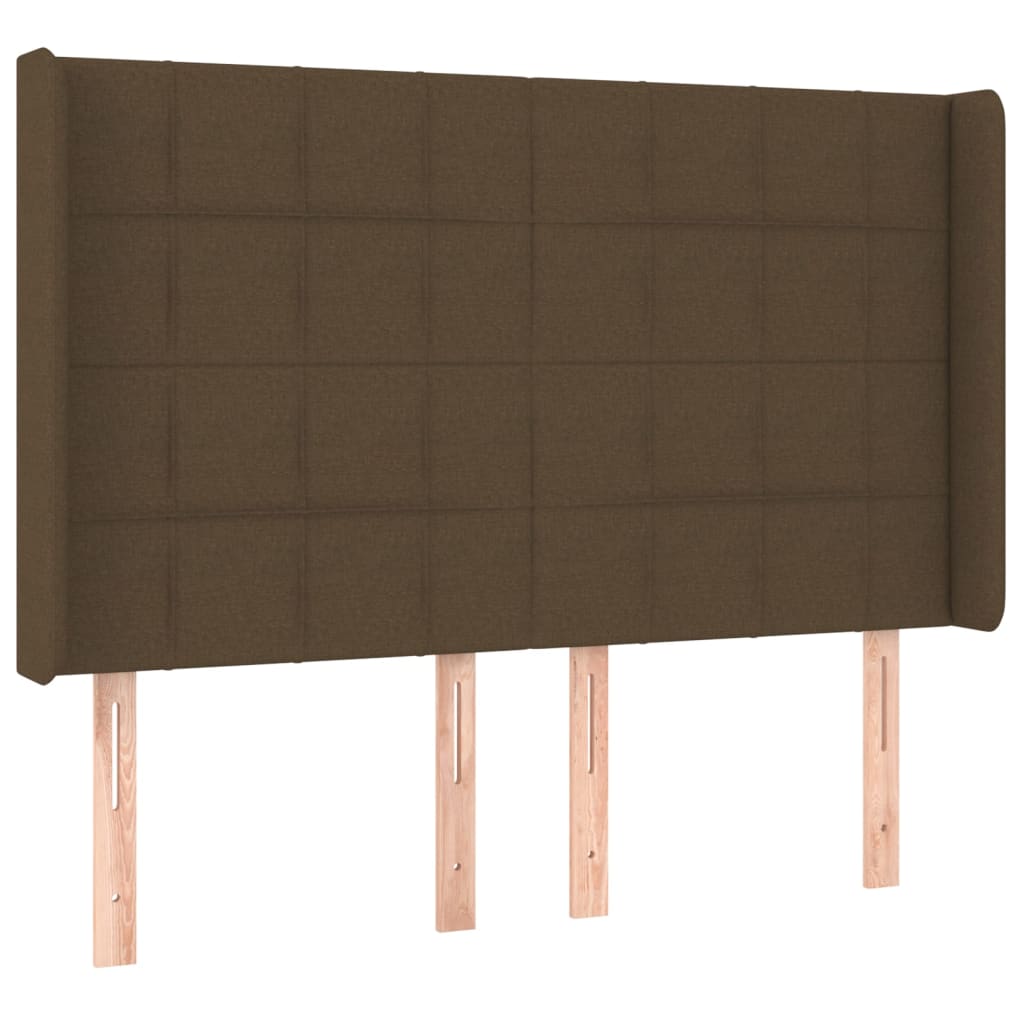 vidaXL Κρεβάτι Boxspring με Στρώμα & LED Σκ.Καφέ 140x200 εκ Υφασμάτινο