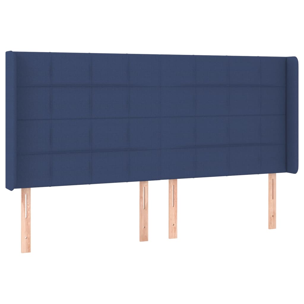 vidaXL Κρεβάτι Boxspring με Στρώμα & LED Μπλε 180x200 εκ. Υφασμάτινο