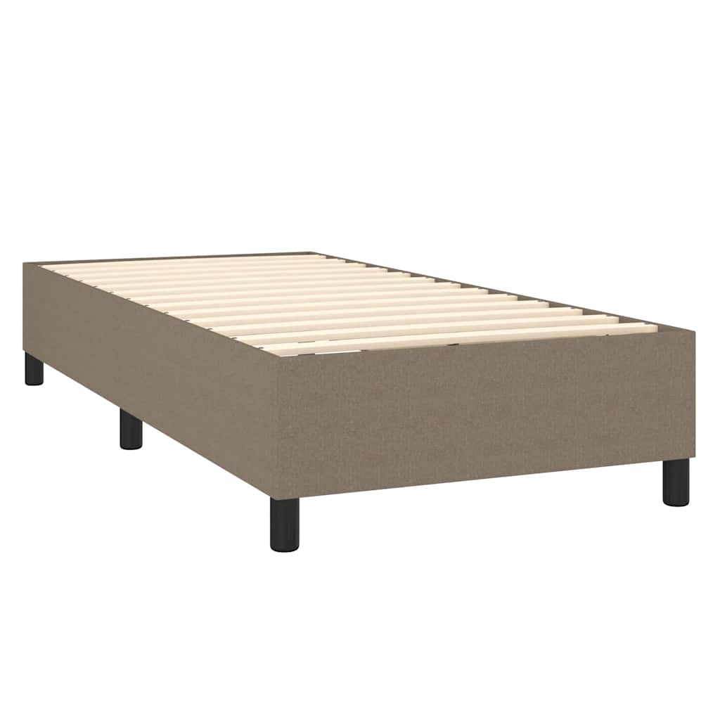 vidaXL Κρεβάτι Boxspring με Στρώμα & LED Taupe 90x190 εκ. Υφασμάτινο